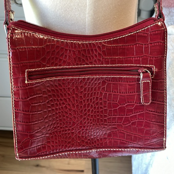 Y2K Villager Liz Claiborne Red Alligator Croc Mock Purse - Picture 1 of 16